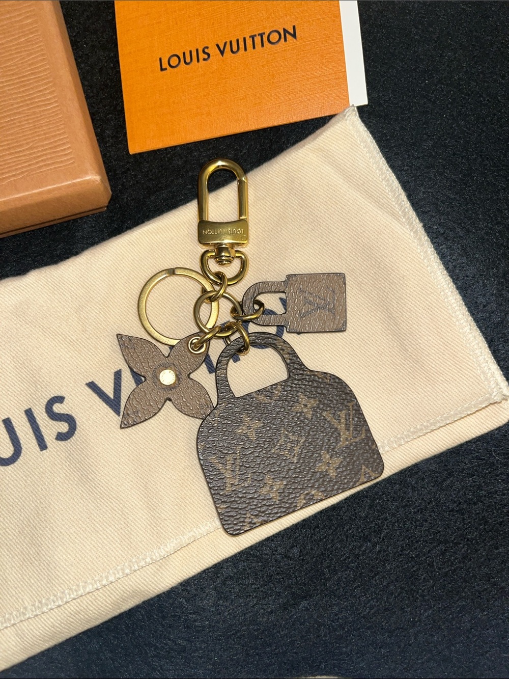 Louis Vuitton Alma Charm Key Holder with Gold Hardware